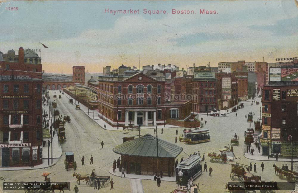 Postcard: Haymarket Square, Boston, Massachusetts